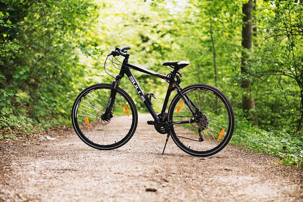 Bicycle on forest trail 