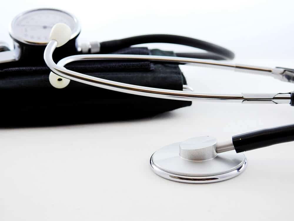 Stethoscope on white surface 